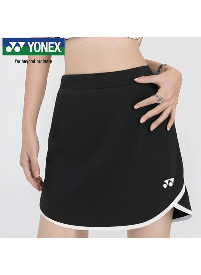 Yonex Badminton Dress, Sweat-wicking, Comfortable, Cool-feeling, Fashionable Sports Skirt, 220184bcr, Black, Size L - Image 1
