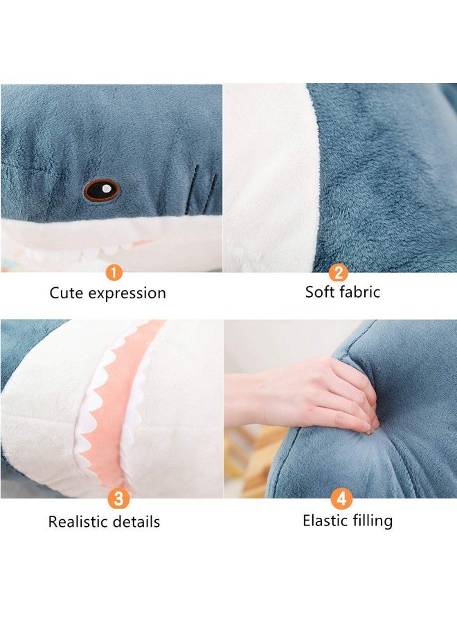 XIAOHONG 39 inch Giant Shark Stuffed Animal,Soft Shark Cushion Pillow Shark Plush Pillows,Chubby Stuffed Shark Toy Kid's Room Décor,Perfect Stress Relief for Women - Image 2