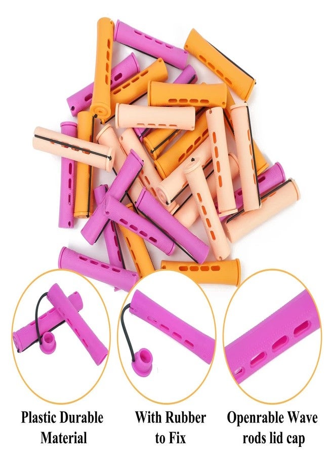 FEEL ME 60 Pieces Cold Wave Non-Slip Rods Set - 3 Sizes Plastic Heatless Perming Curlers for Women's Natural, Long, Medium, and Short Hairstyles - Image 3