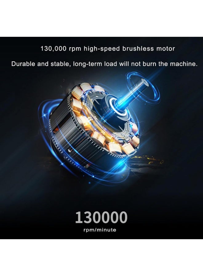 Mini Super Power Turbo Jet Fan Handheld Blower with 130,000 RPM Brushless Motor, 52m/s Wind Speed, 3000mAh Battery, Portable Pocket-Sized Air Blower for Dust Removal, Cooling, Camping BBQ Air Blower, Camping Essentials and More - Image 4