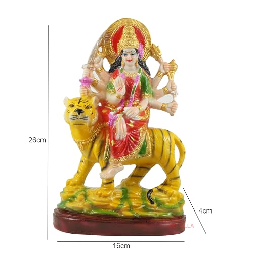 HC VILLA Durga MATA Murti for Navratri |Serawali MATA for Durga Pooja | Maa Bhavani Idol for Home Spiritual Navratri & Pooja Murti | Temple Mandir Office & Festive Decoration | - Image 3