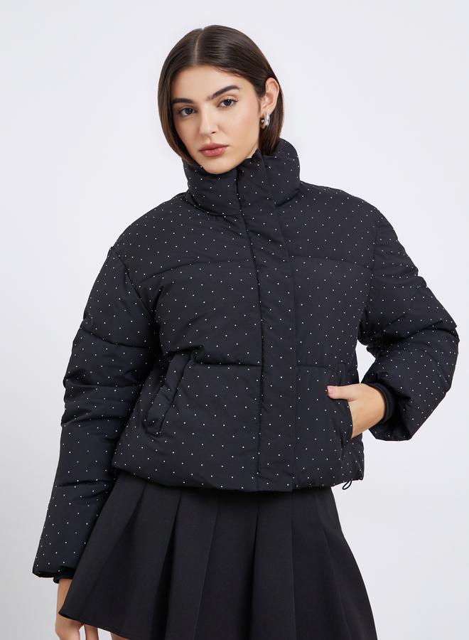 ستايلي جاكيت مبطن مزين بقصة عادية - Image 3