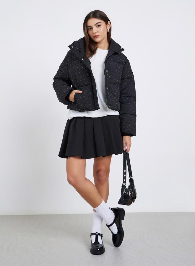 ستايلي جاكيت مبطن مزين بقصة عادية - Image 2