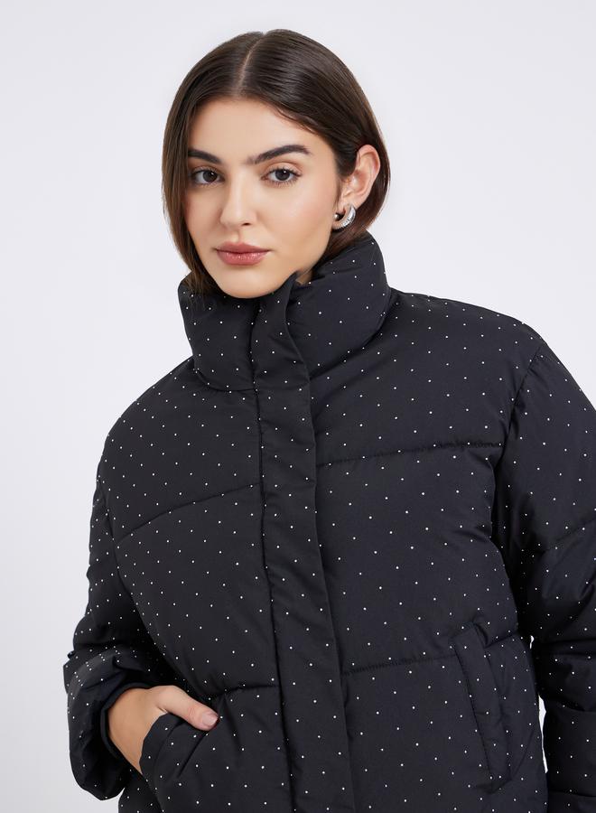 ستايلي جاكيت مبطن مزين بقصة عادية - Image 4