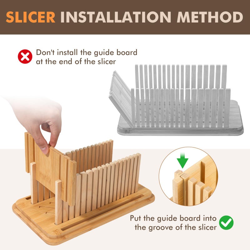 RYTOXILO Bread Slicer for Homemade Bread with Box, White Bread Storage for Kitchen Countertop with 3 in 1 Bamboo Lid, Bread Loaf Slicers Machine with Slicing Guide for Sandwich, Sourdough - Image 4