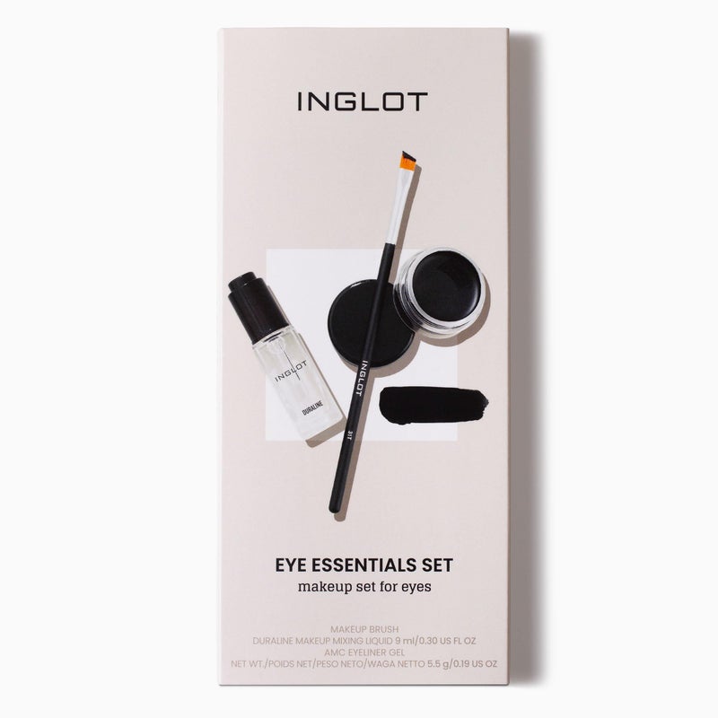 Inglot مجموعة أساسيات العين من إنجلوت | دورالين + جل كحل AMC 77 + فرشاة مكياج 31T - Image 2