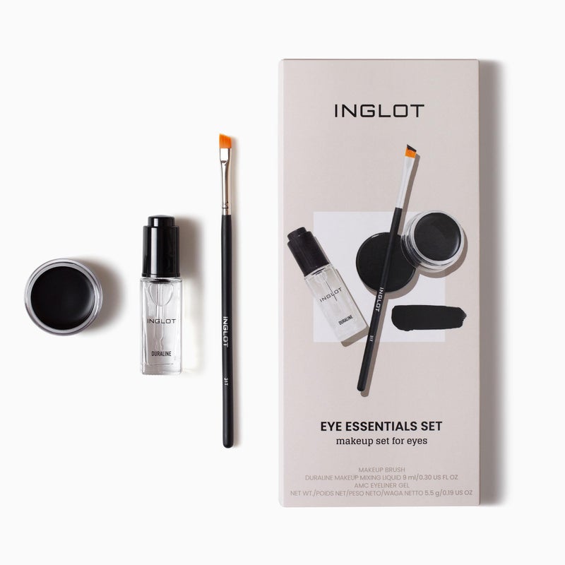 Inglot مجموعة أساسيات العين من إنجلوت | دورالين + جل كحل AMC 77 + فرشاة مكياج 31T - Image 3