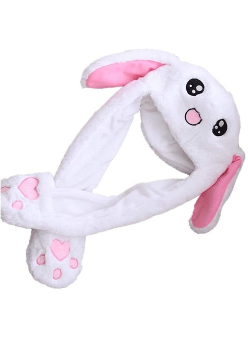 1 قطعة قبعة أرنب ناعمة لطيفة متحركة للنساء والبنات - قبعة ممتعة تعمل بالهواء المضغوط عند الضغط مع مغناطيس، لعبة تنكرية مضحكة لعيد الفصح، الكريسماس، الهالوين والكوزبلاي - هدية للأطفال والأصدقاء - Image 1