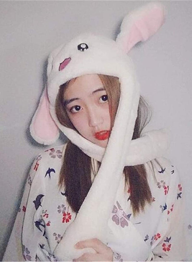 1 قطعة قبعة أرنب ناعمة لطيفة متحركة للنساء والبنات - قبعة ممتعة تعمل بالهواء المضغوط عند الضغط مع مغناطيس، لعبة تنكرية مضحكة لعيد الفصح، الكريسماس، الهالوين والكوزبلاي - هدية للأطفال والأصدقاء - Image 3