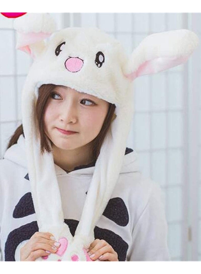 1 قطعة قبعة أرنب ناعمة لطيفة متحركة للنساء والبنات - قبعة ممتعة تعمل بالهواء المضغوط عند الضغط مع مغناطيس، لعبة تنكرية مضحكة لعيد الفصح، الكريسماس، الهالوين والكوزبلاي - هدية للأطفال والأصدقاء - Image 4