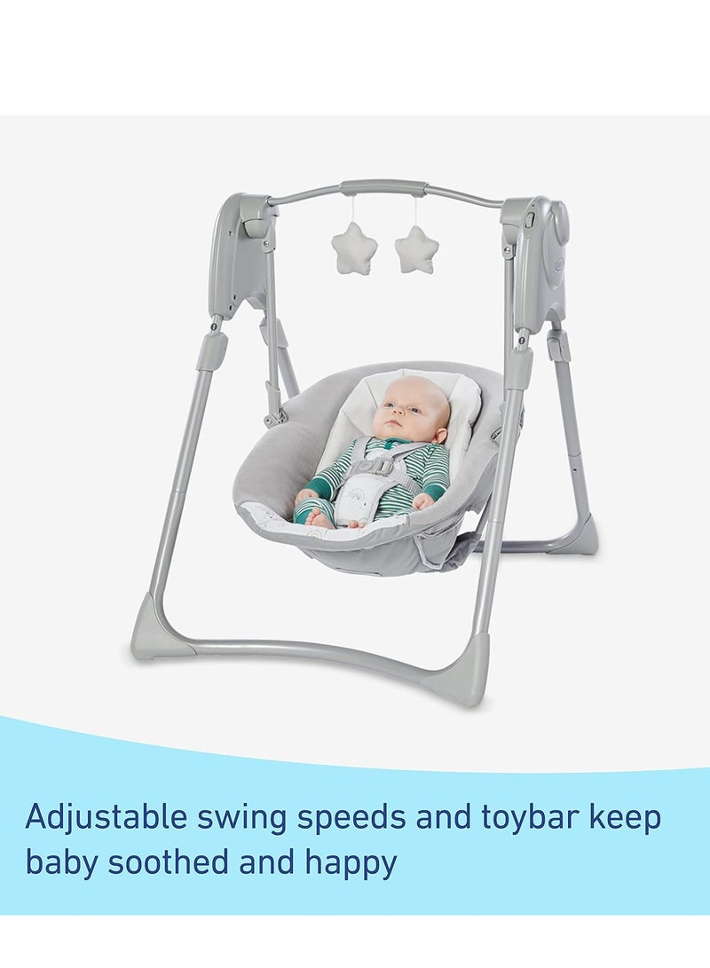 GRACO Graco Slim Spaces Compact Baby Swing, Reign - Image 2