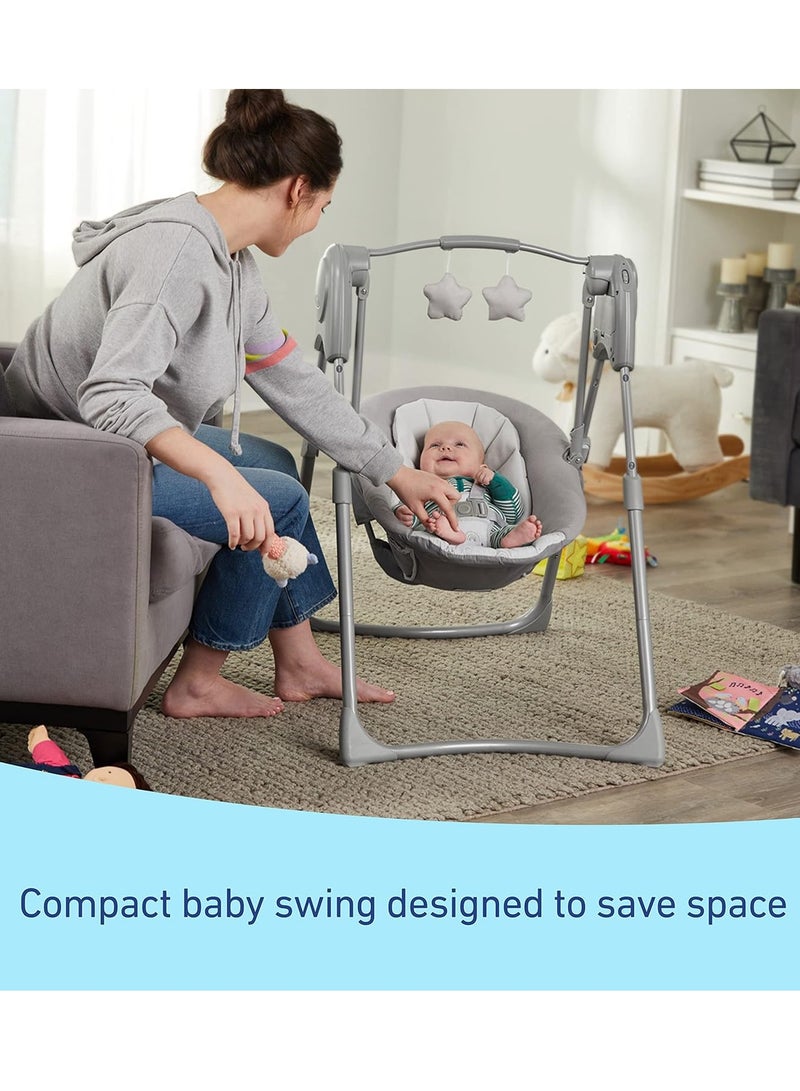 GRACO Graco Slim Spaces Compact Baby Swing, Reign - Image 4