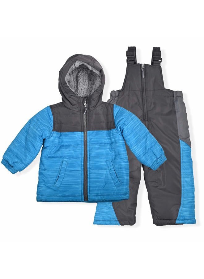 Arctic Quest boys Boys Ski Jacket and Snowbib Snowsuit Set 2 Piece Zip Up Jacket and Overall Snowsuit Set for Little Kids, Turquoise, 3T - Image 1