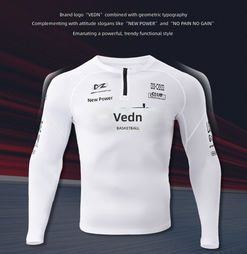 VEIDOORN Half-Zip Compression Shirt - Breathable, High-Elastic Long Sleeve for Sports & Fitness - Image 2
