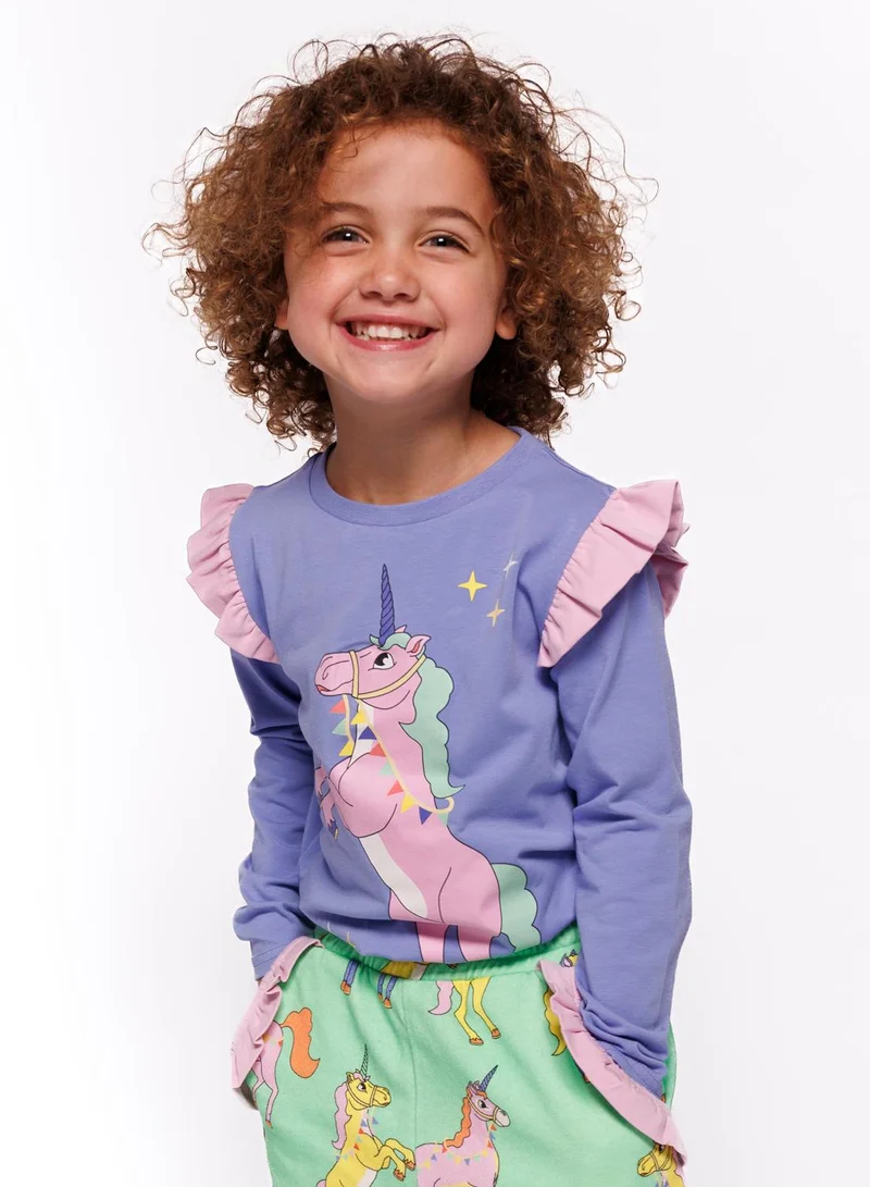 Småfolk Long-sleeved top with unicorn