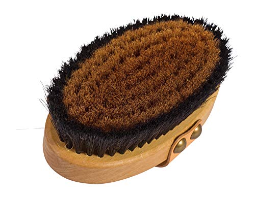 Redecker Fine Bronze Wire/Horsehair Massage Brush Body Ionic with Oiled Beechwood Handle, 5-3/8-Inches - Image 2