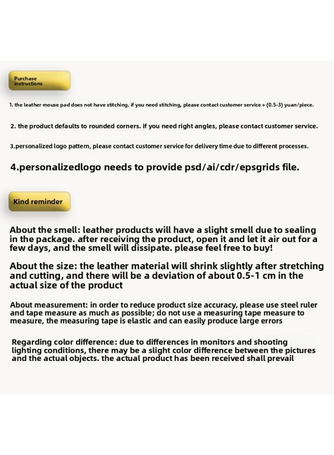 Double-sided Leather PU Mouse Pad Customized Oversized Creative Office Computer Desk Pad Keyboard Pad Waterproof Writing Pad Customized-Color:300*400mm (excluding Car Line)-Pattern:light Brown Gray  - Image 5