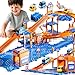 KIZONLY Puzzle Racer Kids Car Track Set 4Tier Race Tracks for Kids Ages 35 with 3 Cars Traffic Parts Trucks for Toddlers 24 Years Floor Puzzle Tracks Car Gift for Boys Girls 3 4 5 Year Old - Image 2