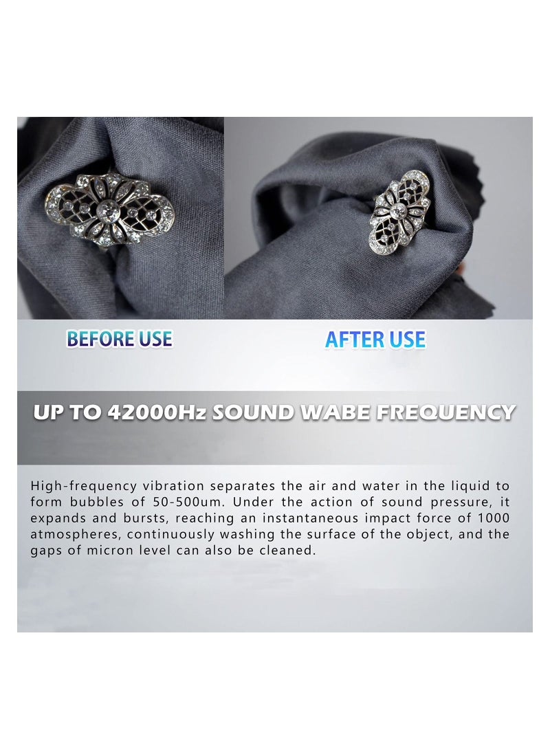 KASTWAVE منظف المجوهرات، منظف بالموجات فوق الصوتية صغير الحجم، جهاز تنظيف شخصي محمول احترافي 42 كيلو هرتز - Image 5