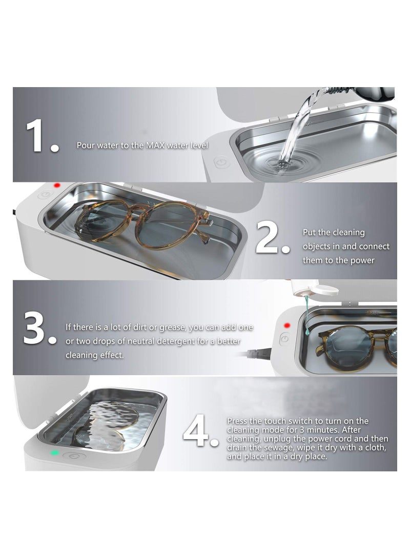 KASTWAVE منظف المجوهرات، منظف بالموجات فوق الصوتية صغير الحجم، جهاز تنظيف شخصي محمول احترافي 42 كيلو هرتز - Image 2