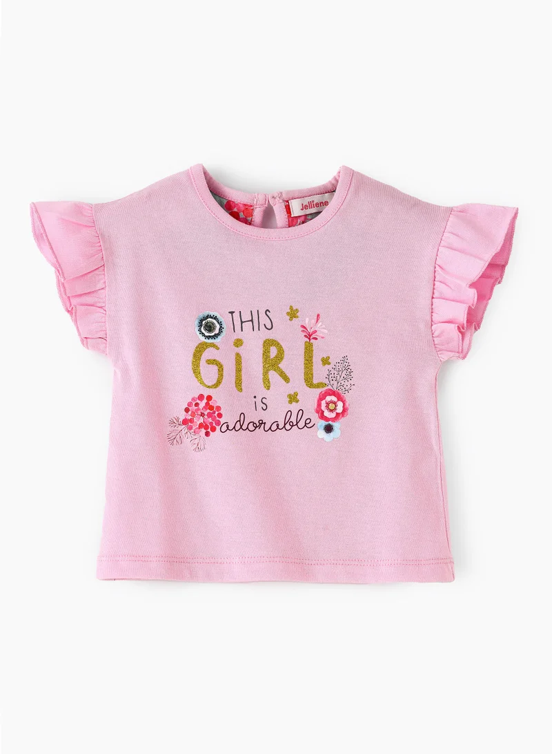 Jelliene Knit top with frill slv