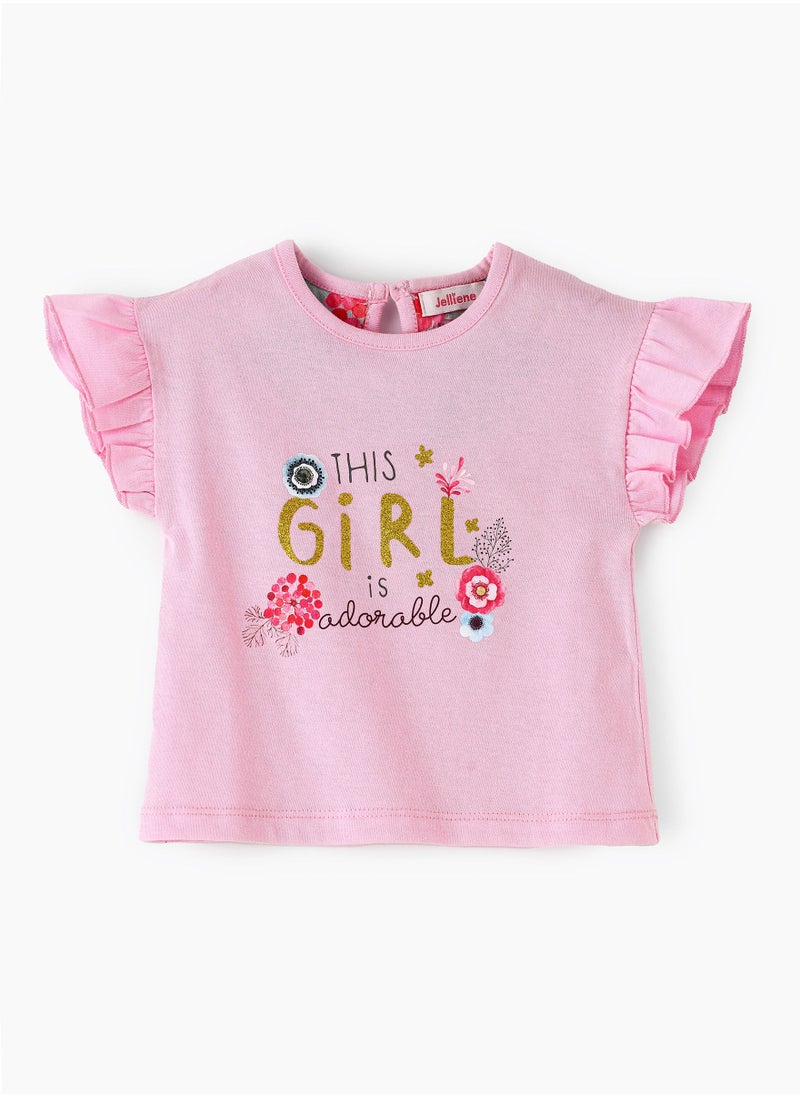Jelliene Knit top with frill slv  - Image 1