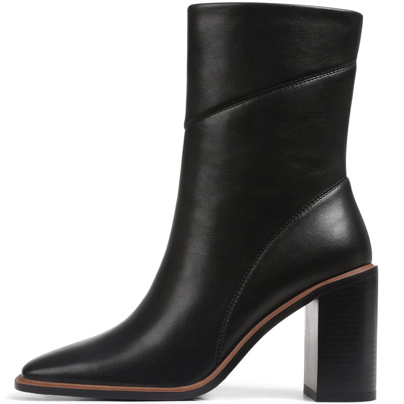 Lovee Cosee Black Leather Ankle Boots for Women 2025 Booties for Women Chunky Block Heel Square Toe Heeled Boots Comfort Casual Dress Fall Winter for Party Office Date Night Outfit Size 8 - Image 1