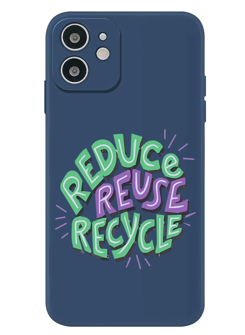 Theodor Protective Slim Fit Case Liquid Silicone Cover with Full Body Protection Anti-Scratch Shockproof Case For iPhone 12 Blue  - Reuse reduce - Image 1