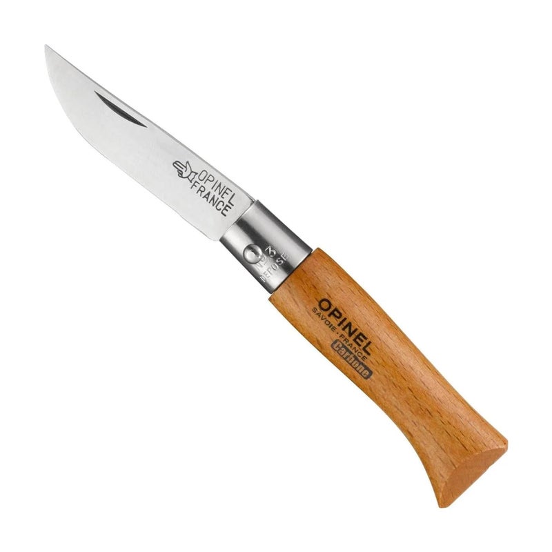 Opinel أوبينيل رقم 03 كربون - سكين جيب قابلة للطي من الفولاذ الكربوني، مقبض من خشب الزان، تصميم بسيط أيقوني، غير مزود بقفل، صنع في فرنسا منذ 1890 - Image 5