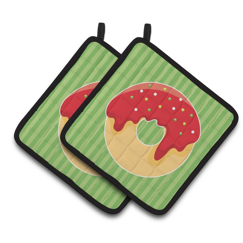 Caroline's Treasures ""Caroline's Treasures BB6818PTHD Christmas Donut Pair of Pot Holders  7.5 x 7.5""""  Multicolor"" 