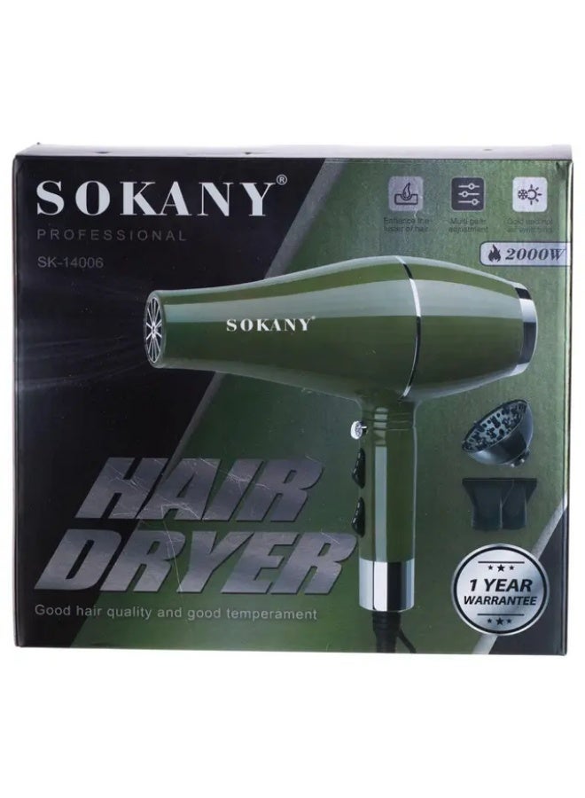 sokany hair dryer 2000 watt + diffuser SK-14006 - Image 5