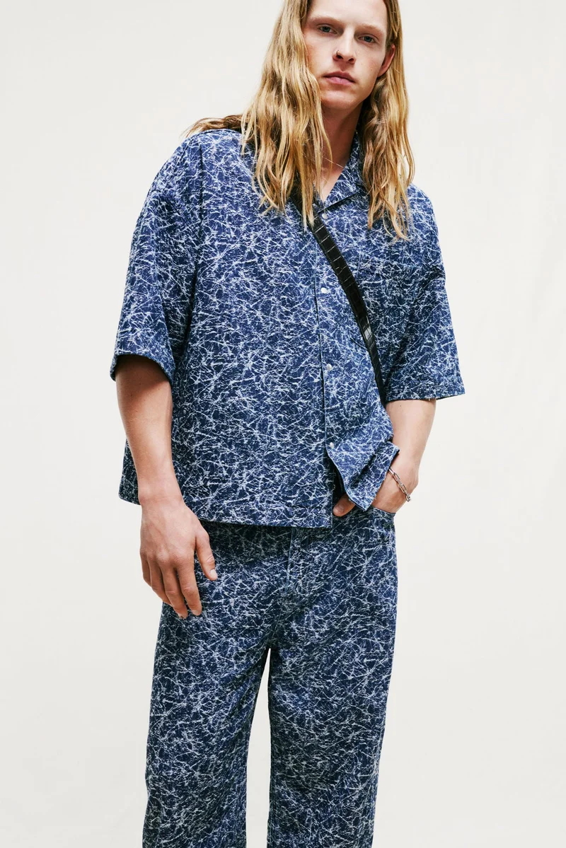 H&M Patterned Baggy Jeans