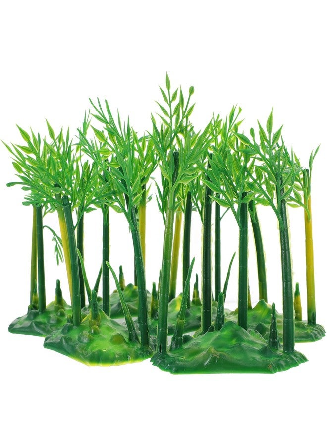 SHINEOFI Realistic Bamboo Bonsai Tree Miniature 4.72X3.93X2.36In Artificial Small Bamboo Plant Model Set of 6 for Home Garden Table Decoration - Image 1