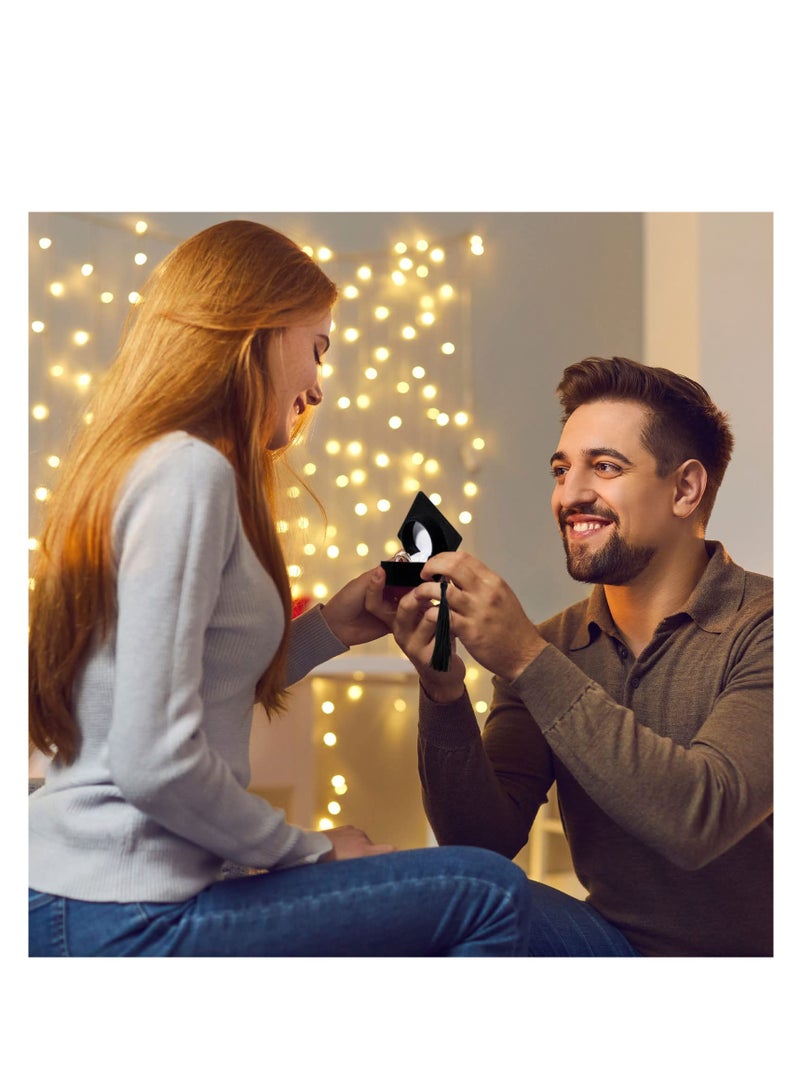 SYOSI 4 قطع علبة خواتم قبعة التخرج لمدرسة ثانوية لهدايا المجوهرات علبة هدايا التخرج علبة خاتم الفصل الدراسي لمدرسة ثانوية علبة أقراط قبعة إبداعية لحفل تخرج مدرسة 2023 لاحتفالات الحفلات - Image 4