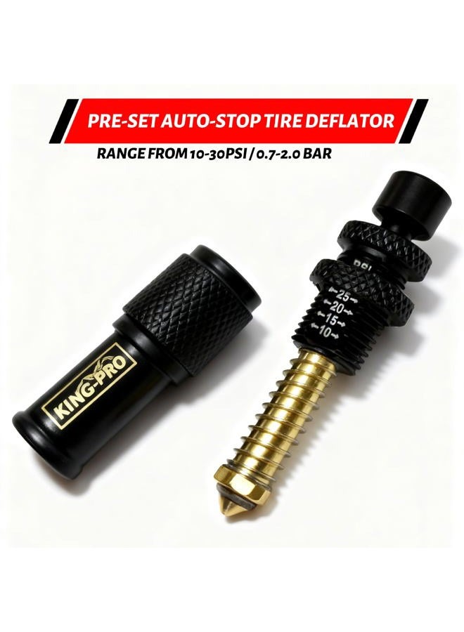 KING-PRO Adjustable Auto-Stop Tire Deflator Valve Kit, 4 PCS Screw-on Tyre Air Down Tool (10-30 PSI) for Offroad 4x4 Vehicle Accessories - Image 3