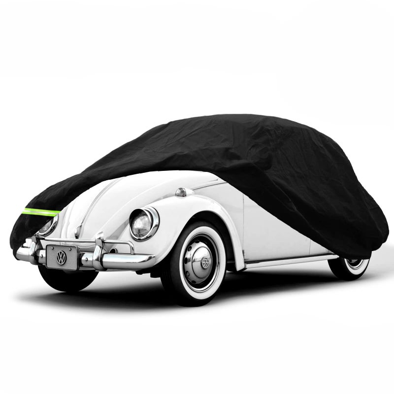 YIXIN Waterproof Car Covers for 19601980 Volkswagen Beetle Bug Sedan 2Door Saloon Car Covers 190T Covers Customer Fit 100 Waterproof Windproof Strap  Double Door Zipper Up to 167 L Black