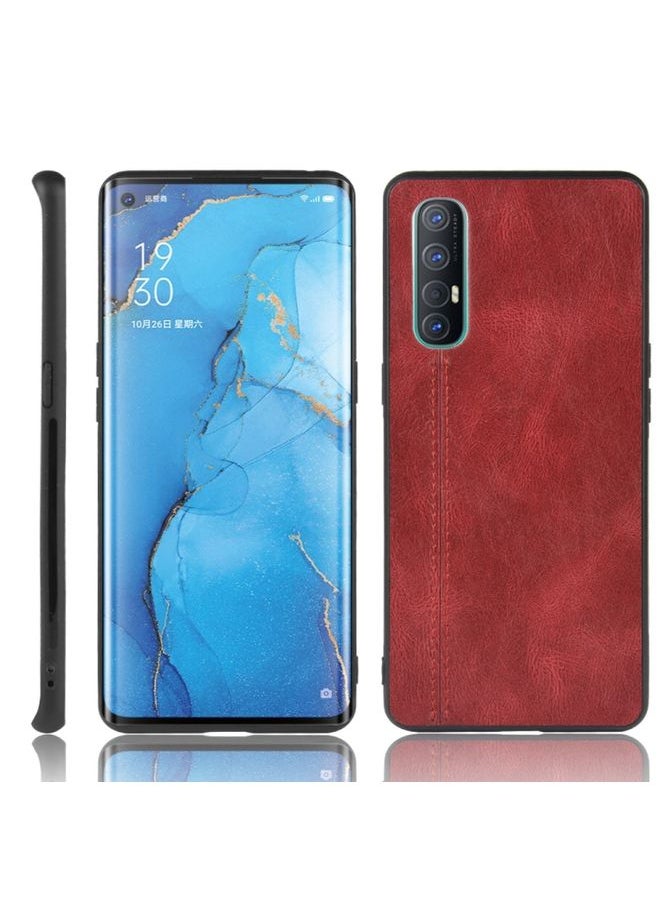 HuHa Case Cover For Oppo Find X2 Neo Shockproof Sewing Cow Pattern Skin PC + PU + TPU Case Red 