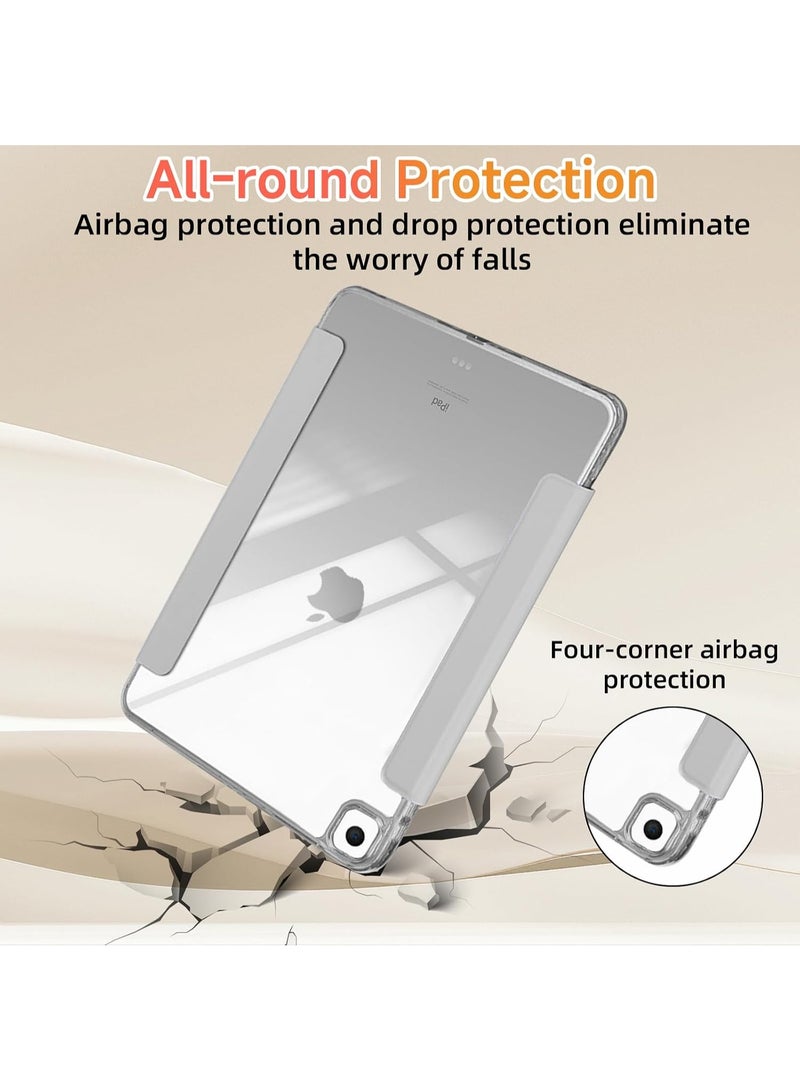 ELTRAZONE Case for iPad 10.2 Inch 9th/8th/7th Gen 2021/2020/2019 & iPad Air 10.5 Inch 3rd Gen, Clear Back Panel, Slim Stand, Shockproof Protective Cover, grey - Image 5