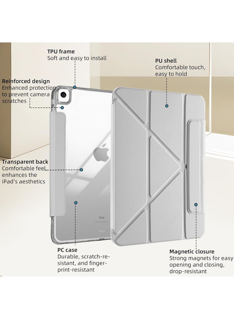ELTRAZONE Case for iPad 10.2 Inch 9th/8th/7th Gen 2021/2020/2019 & iPad Air 10.5 Inch 3rd Gen, Clear Back Panel, Slim Stand, Shockproof Protective Cover, grey - Image 4