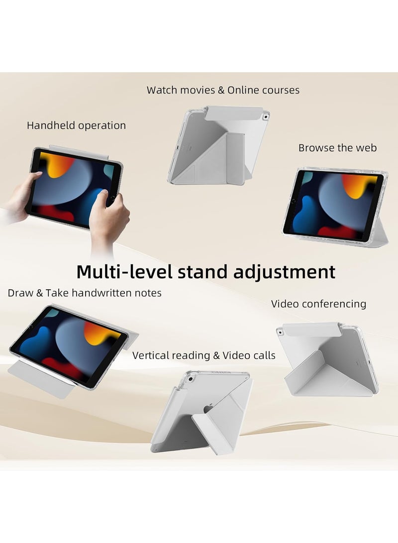 ELTRAZONE Case for iPad 10.2 Inch 9th/8th/7th Gen 2021/2020/2019 & iPad Air 10.5 Inch 3rd Gen, Clear Back Panel, Slim Stand, Shockproof Protective Cover, grey - Image 3