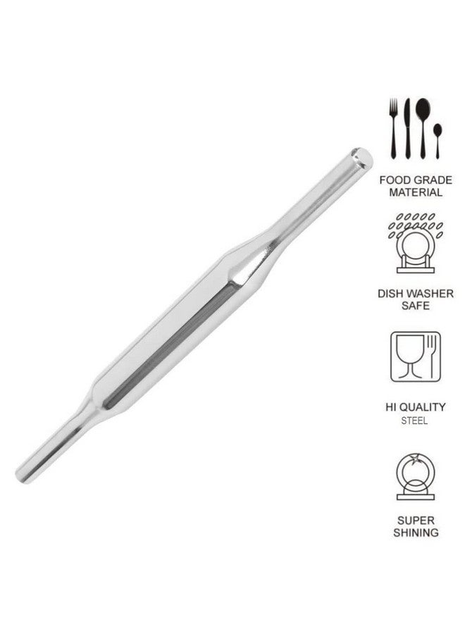 Faas Stainless Steel Belan Rolling Pin for Kitchen - 30cm/12 inch Silver Chapati Roti Roller - Image 2