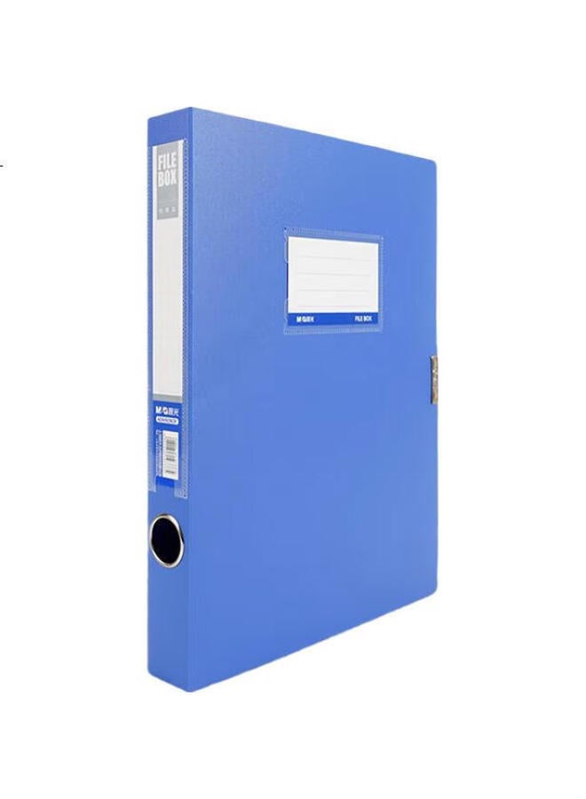 M.G Chenguang (M&G) Stationery A4/35Mm Blue Velcro File Box, Pp Document Box, Rilang Series Party Building Material Box/Financial Voucher Storage Box, Single Pack Adm929Crb - Image 3
