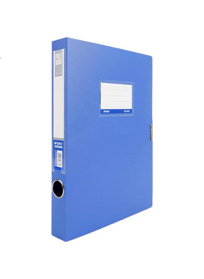 M.G Chenguang (M&G) Stationery A4/35Mm Blue Velcro File Box, Pp Document Box, Rilang Series Party Building Material Box/Financial Voucher Storage Box, Single Pack Adm929Crb - Image 1