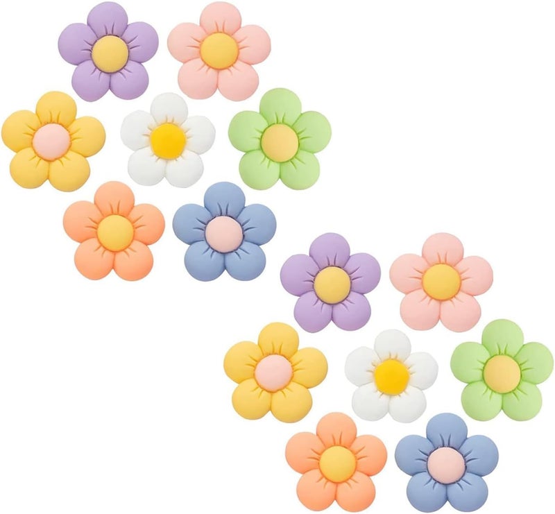 Aputue Flower Shoe Charms - 14PCS Cute Daisy Pins for Clogs and Sandals - Image 1
