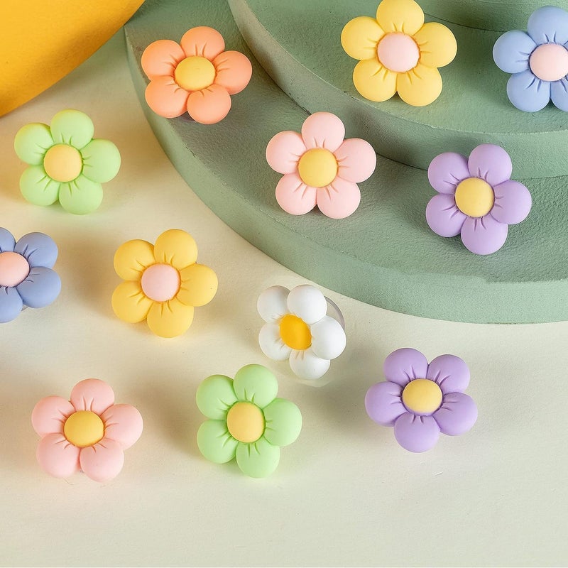 Aputue Flower Shoe Charms - 14PCS Cute Daisy Pins for Clogs and Sandals - Image 4
