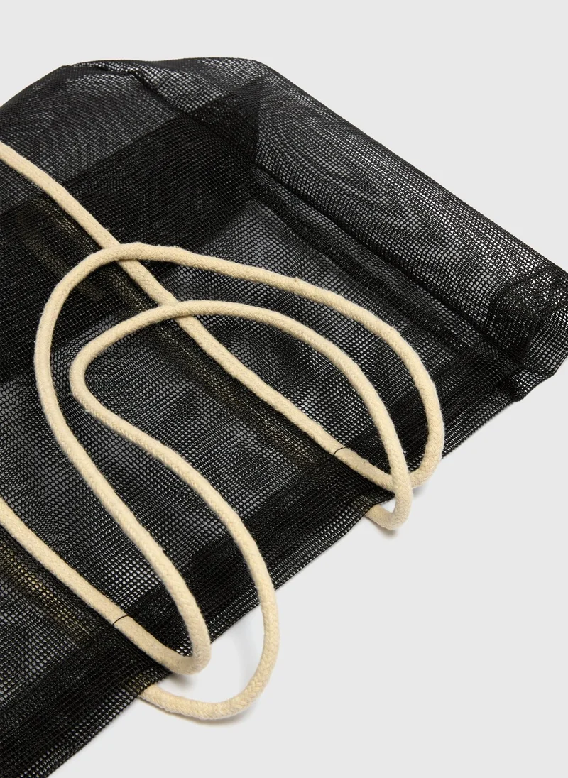 Matalan Black Mesh Beach Bag