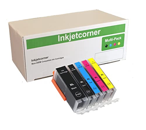 Inkjetcorner Compatible Ink Cartridges Replacement for use with MX920 MG5620 MG6620 MG5622 MG6600 iX6820 iP7220 (1 Large Black 1 Small Black 1 Cyan 1 Magenta 1 Yellow, 5 Pack ) - Image 1