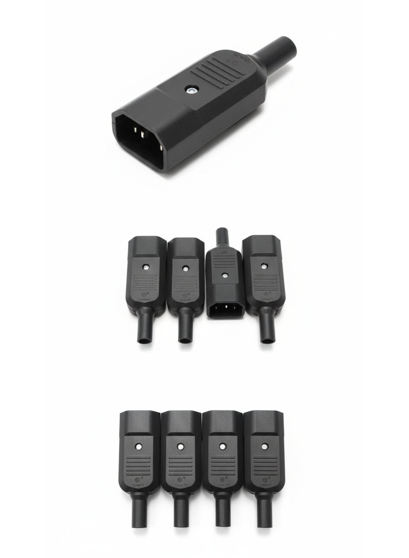 Universal C14 IEC Power Connector Male Plug - Durable & Secure Cable End (Pack of 4 Available) - Image 3
