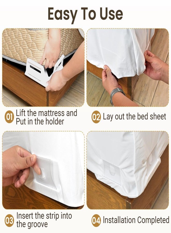 INSMART Sheet Holders - Bed Sheet Holder for Corners & Sides, Strong Elastic Sheet Straps & Grippers. Secures Fitted Sheet for Universal Fit Bed, Keep Sheets Tight All Night (Sheet Holders) - Image 5