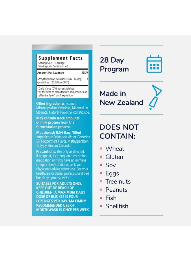BLIS BLIS Probiotics Fresh Breath Kit with Potent BLIS K12 Oral Probiotics | Clinically Proven Bad Breath and Halitosis Treatment | Contains Mouthwash, Tongue Scraper and Lozenges - 4 Week Supply - Image 2